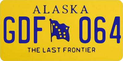 AK license plate GDF064