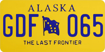 AK license plate GDF065