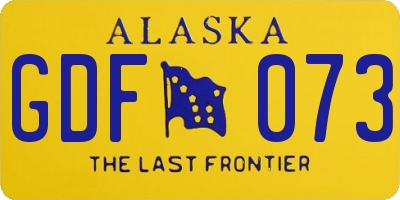 AK license plate GDF073