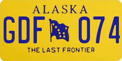 AK license plate GDF074