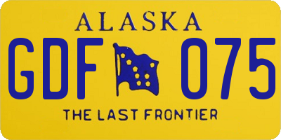 AK license plate GDF075