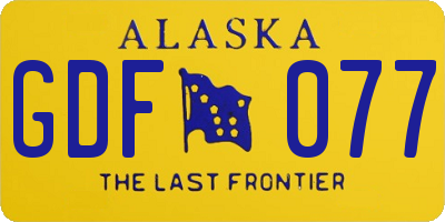 AK license plate GDF077