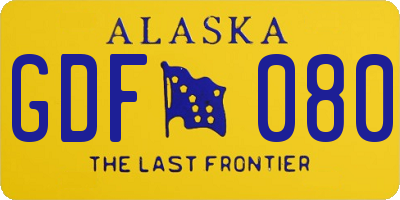 AK license plate GDF080