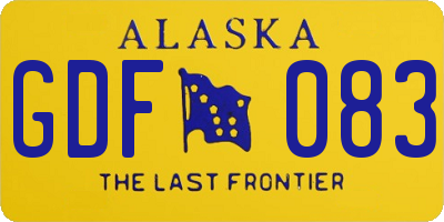 AK license plate GDF083