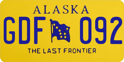 AK license plate GDF092
