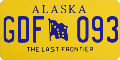 AK license plate GDF093