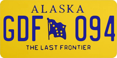 AK license plate GDF094