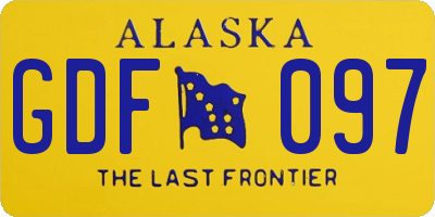 AK license plate GDF097