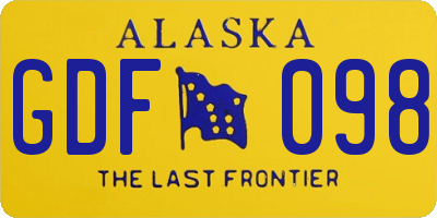 AK license plate GDF098