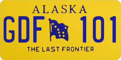 AK license plate GDF101