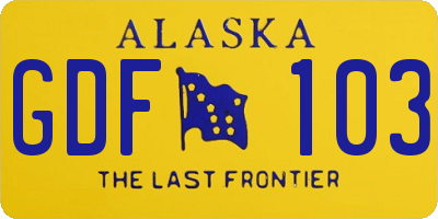 AK license plate GDF103