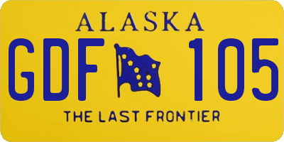 AK license plate GDF105