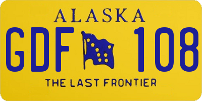 AK license plate GDF108
