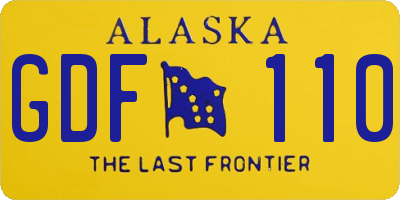 AK license plate GDF110