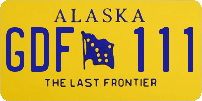 AK license plate GDF111