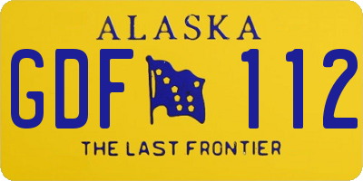 AK license plate GDF112