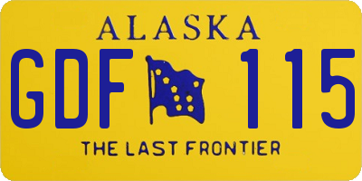 AK license plate GDF115