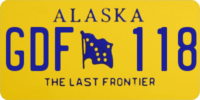 AK license plate GDF118