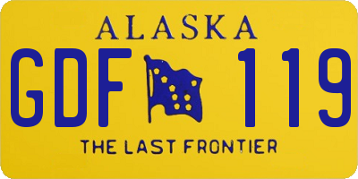 AK license plate GDF119