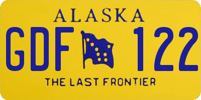 AK license plate GDF122