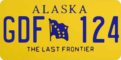 AK license plate GDF124