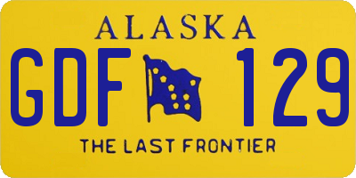 AK license plate GDF129