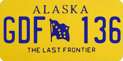 AK license plate GDF136