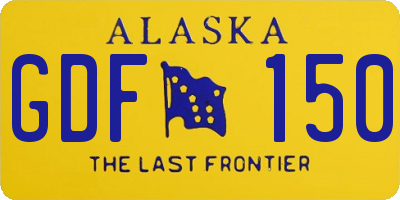 AK license plate GDF150