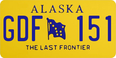 AK license plate GDF151