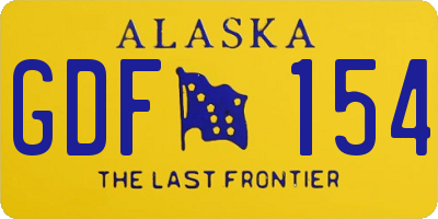 AK license plate GDF154