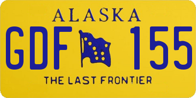AK license plate GDF155