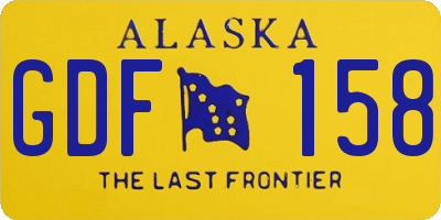 AK license plate GDF158