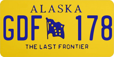 AK license plate GDF178