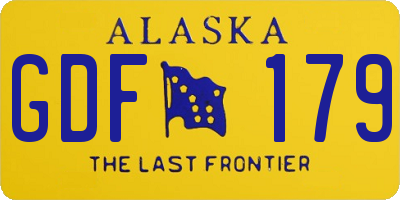 AK license plate GDF179