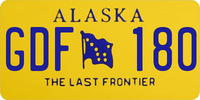 AK license plate GDF180