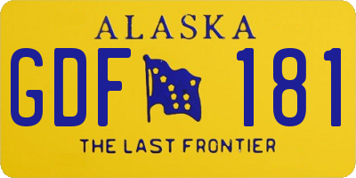 AK license plate GDF181