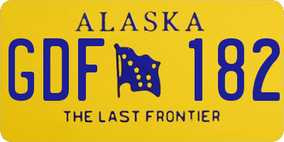 AK license plate GDF182