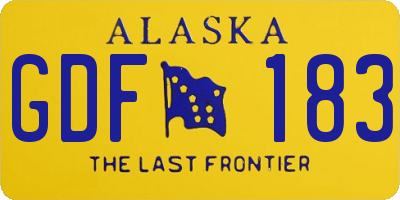 AK license plate GDF183
