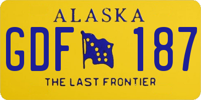 AK license plate GDF187