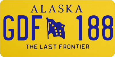 AK license plate GDF188