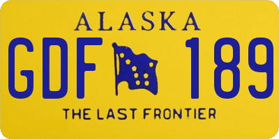 AK license plate GDF189
