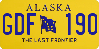 AK license plate GDF190