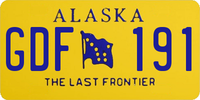 AK license plate GDF191