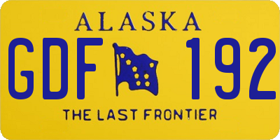 AK license plate GDF192