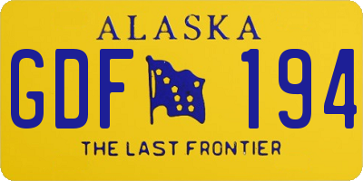 AK license plate GDF194
