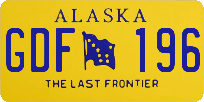 AK license plate GDF196