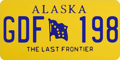 AK license plate GDF198