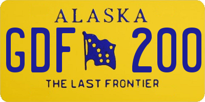 AK license plate GDF200