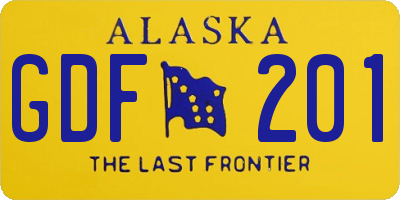 AK license plate GDF201