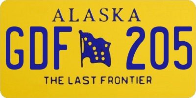 AK license plate GDF205